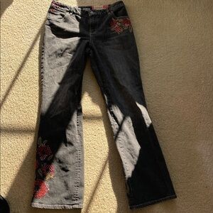 Embroidered Black Jeans